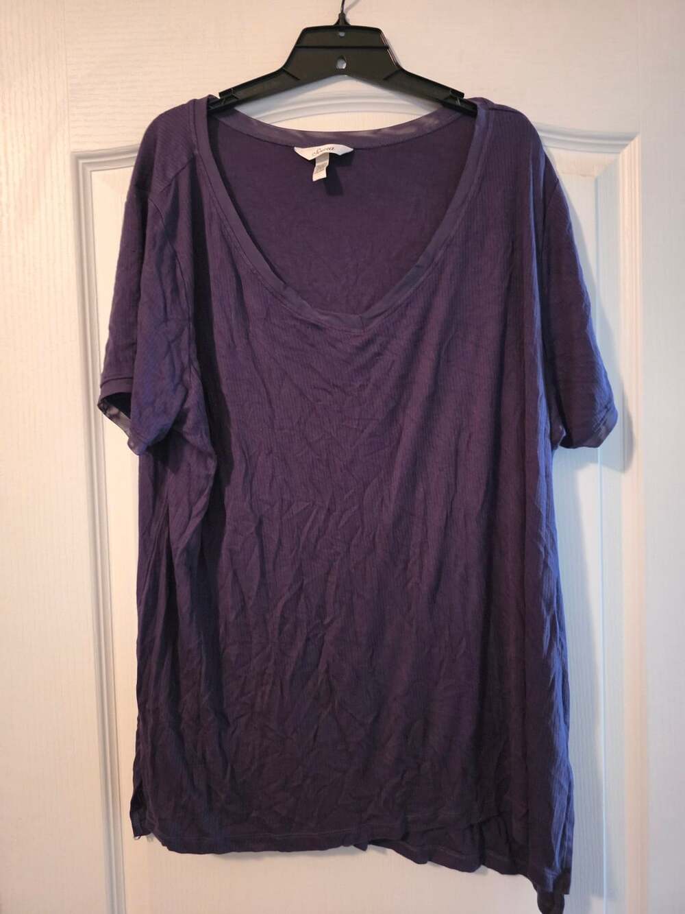 Soma V-Neck Short Sleeve Top XXLarge Purple Blend Relaxed Fit Pajama Top